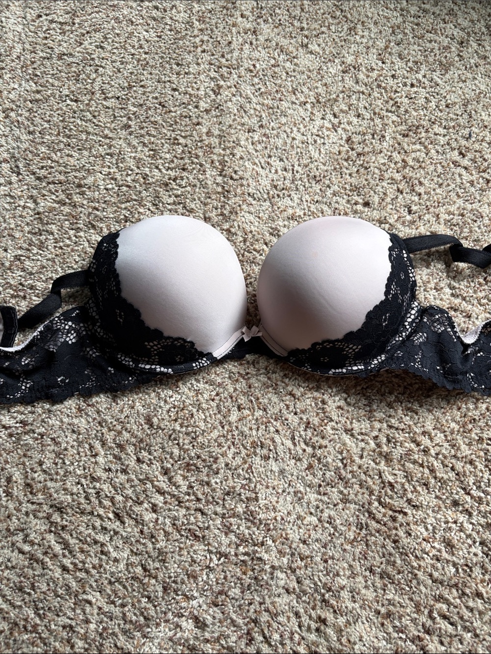 torrid Blush and Black Lace Push-Up Bra